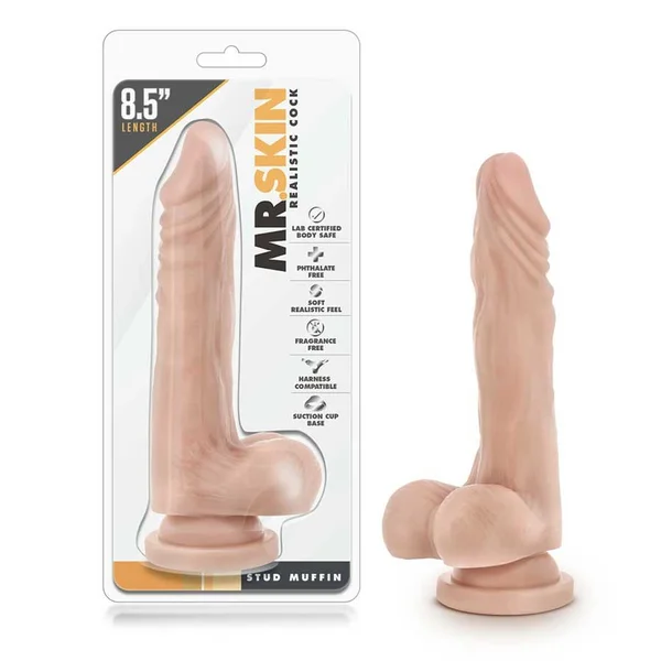 Dr. Skin Stud Muffin Realistic Anal Dildo with Balls by Blush Novelties — image 2 of 11