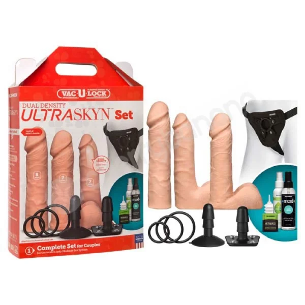 Vac-u-lock Dual Density Ultraskyn Strap-on Set