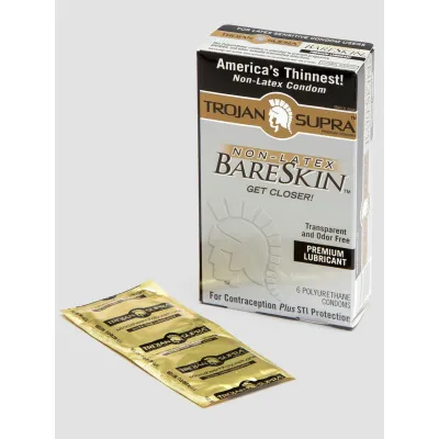 Trojan Supra Non Latex Polyurethane Condoms 6 Pack