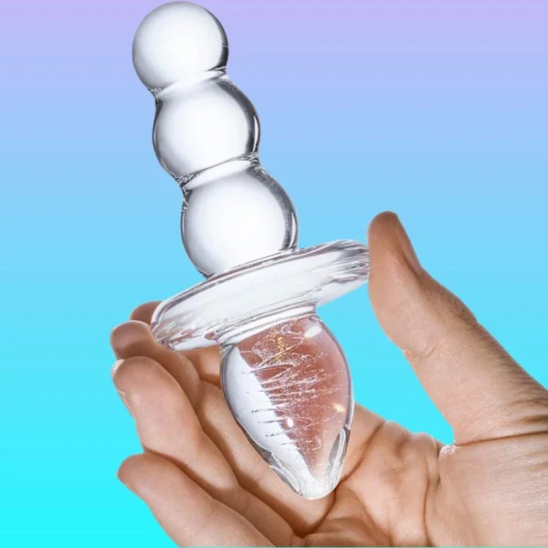 Gläs Titus Glass Beaded Butt Plug Dildo