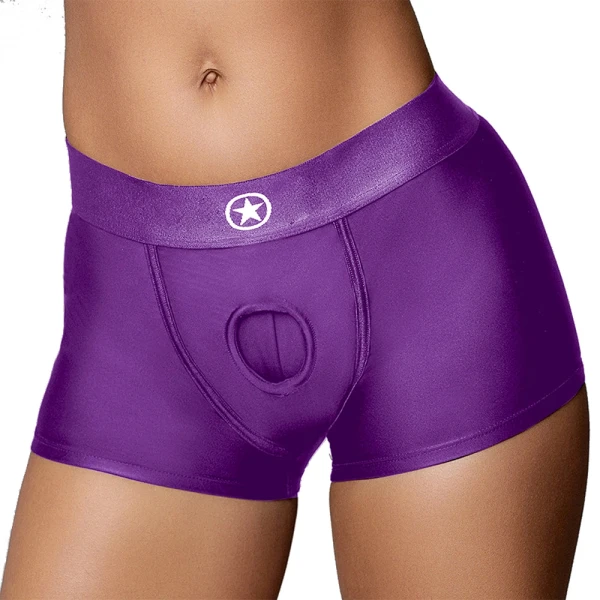 Ouch! Vibrating Purple Strap-on Boxer in M/L