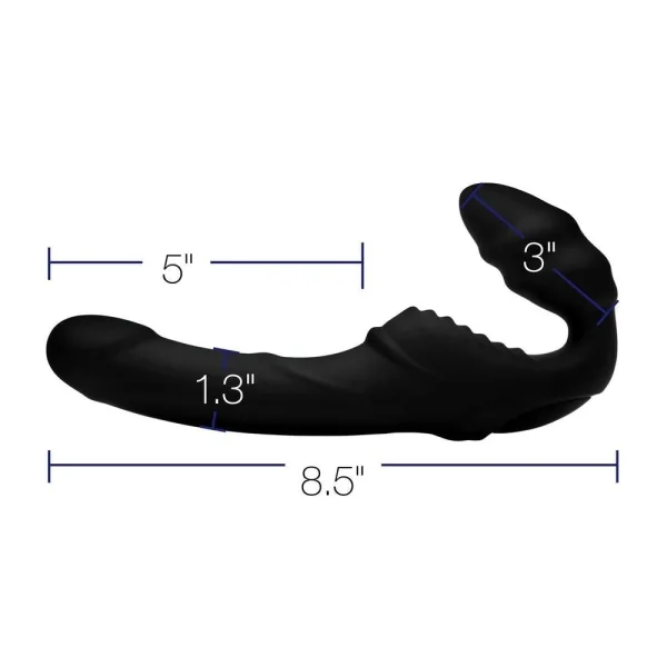 Pro Rider 9x Vibrating Silicone Strapless Strap-On Dildo w/ Remote Control