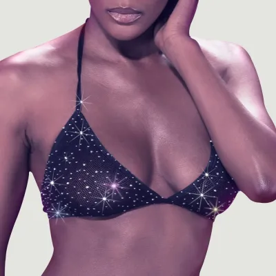 CalExotics Radiance Triangle Bikini Top with Rhinestones