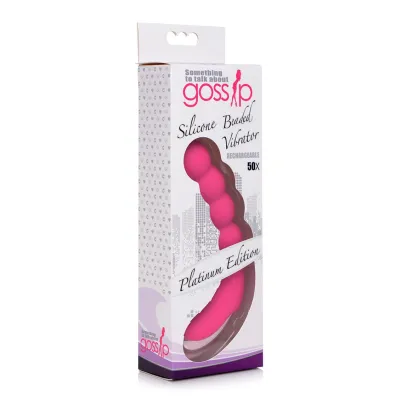 Silicone Beaded Vibrator Magenta