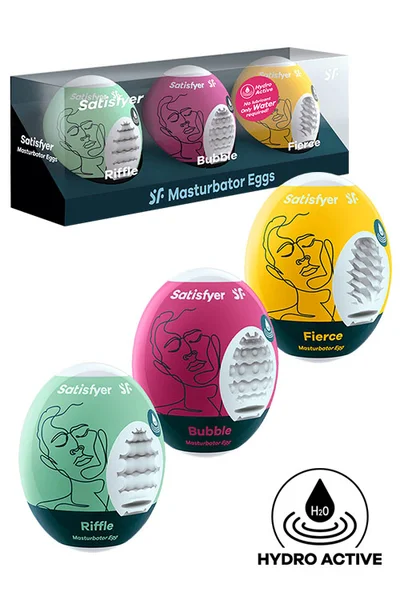 Satisfyer Masturbator Eggs 3-Piece Set Riffle, Bubble, Fierce — image 4 of 6