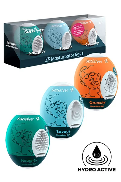 Satisfyer Masturbator Eggs 3-Piece Set Naughty, Savage, Crunchy — image 3 of 4