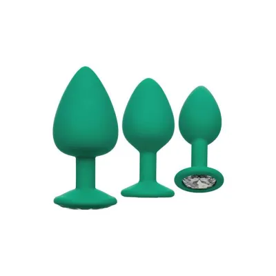 Cheeky Gems Butt Plug Set Green 2 Inch