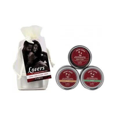 Sensual Massage Earthly Body Hemp Seed Holiday Candle Trio Includes 1 Of Each Hemp Seed 3 in 1 Massage Candle 2 Oz