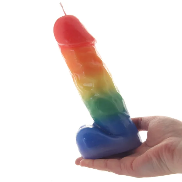 Pride Pecker Rainbow Drip Candle