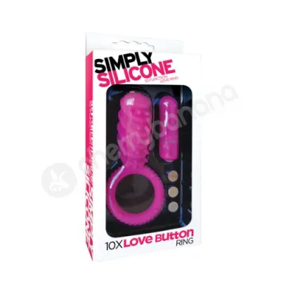 Simply Silicone Purple 10x Love Button Cock Ring