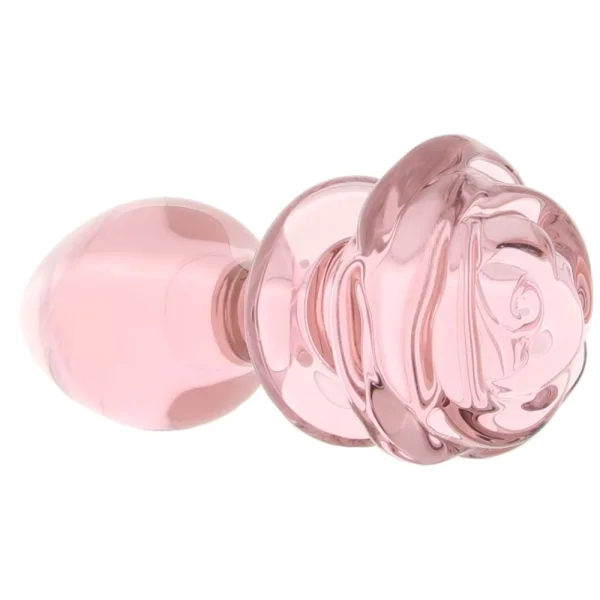 Booty Sparks Pink Rose Glass Anal Plug