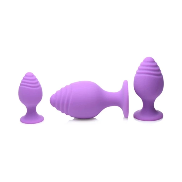 Gossip Swirlies Anal Plug Trio Set Silicone Violet — image 8 of 9