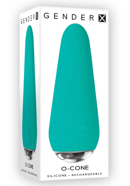 Gender X O Cone Rechargeable Waterproof Silicone Powerful Bullet Vibrator - Teal