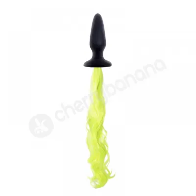 Unicorn Tails Black Yellow Pony Tail Butt Plug