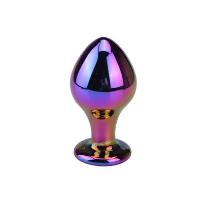 Iridescent Mirror Glass Butt Plug 3 3 Inch