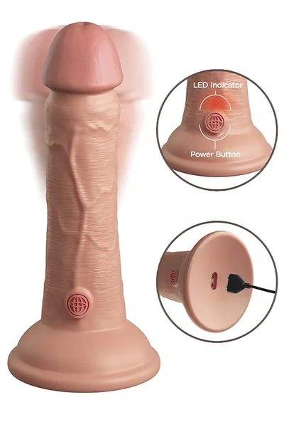 Pipedream King Cock Elite Dual Density Vibrating 6" Silicone Dildo — image 7 of 10