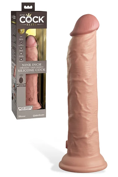 Pipedream King Cock Elite Dual Density Vibrating 9" Silicone Dildo — image 6 of 10