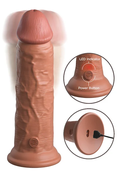 Pipedream King Cock Elite Dual Density Vibrating 8" Silicone Dildo — image 11 of 24