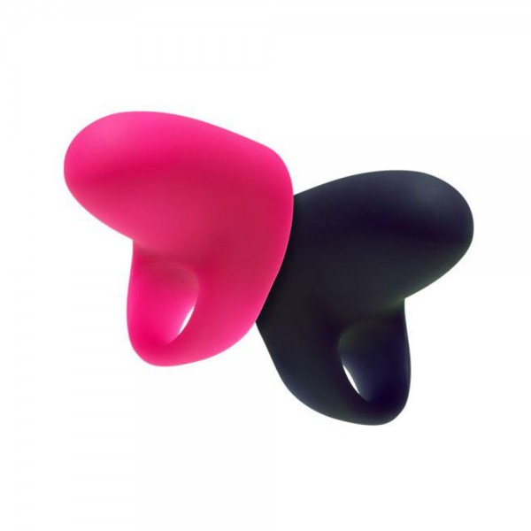 Vedo Ayu Mini Finger Vibe Pair - Black & Foxy Pink