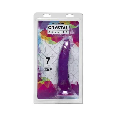 Doc Johnson Crystal Jellies Thin Dong Purple 7 Inch