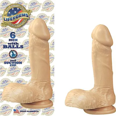 All American Lifeforms 6 Inches Dong Balls Suction Cup Flesh
