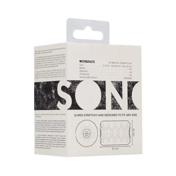 Sona N0. 92 - Reversible Textured Masturbator Clear