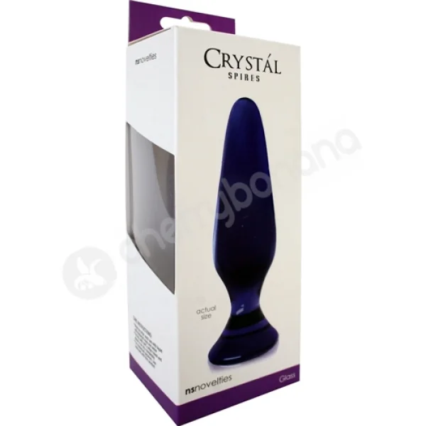 Crystal Spires Blue Smooth Butt Plug