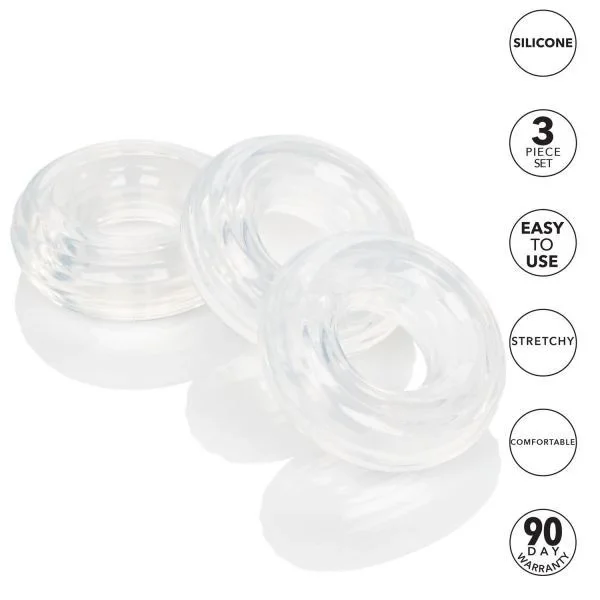 Set Of 3 Silicone Stacker Rings Clear — image 6 of 8
