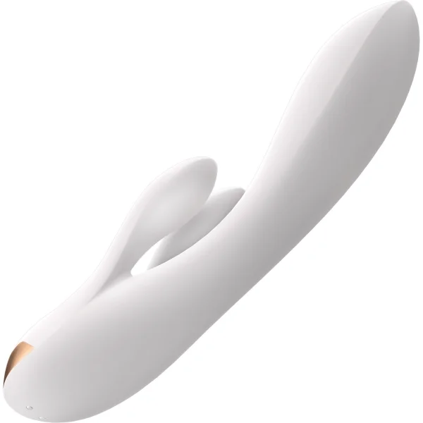 Satisfyer Double Flex Rechargeable Waterproof App Enabled 12-Function Rabbit Vibrator - White