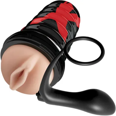 PDX Elite Ass Gasm Extreme Vibrating Kit With PDX Elite Air Tight Pussy Stroker Ass Gasm Cock Ring By Pipedream