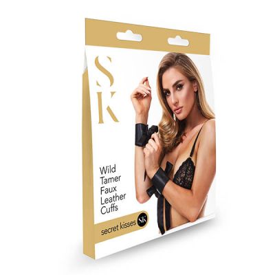 Secret Kisses Wild Tamer Faux Leather Cuffs Black Restraints