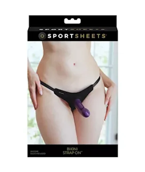 Bikini Bottom Strap-on - Black/purple — image 5 of 6