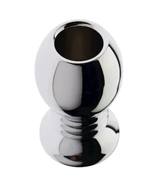 Kink Range Ribbed Alloy Enema Ball - 2.7 Inch - Silver — image 3 of 4