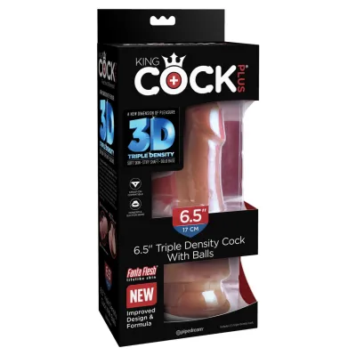 King Cock Plus 6 5 Triple Density Cock with Balls Tan