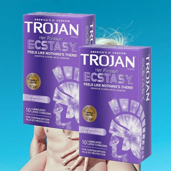 Trojan Her Pleasure Ecstasy Textured Condoms (10-Pack)
