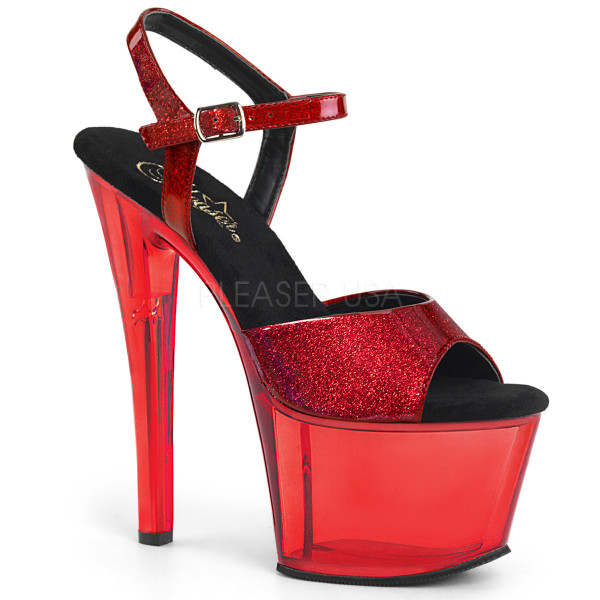 7 inches Heel, 2 3/4 inches Tinted Platform Ankle Strap Sandal — image 9 of 25