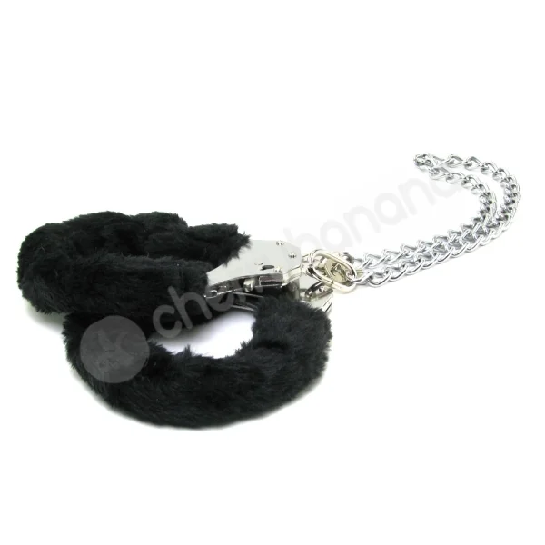Ouch Black Pleasure Furry Legcuffs
