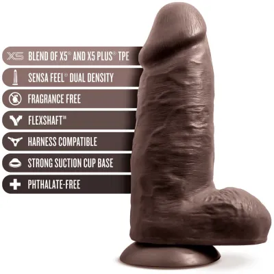 Au Naturel Chub 10 Inch Dildo Chocolate