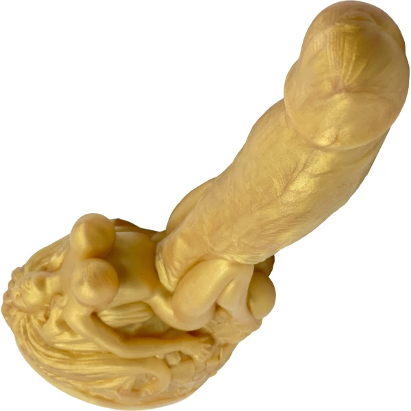 The Futanari 9.5" Silicone Fantasy G-Spot Dildo By Uberrime - Goldfinger
