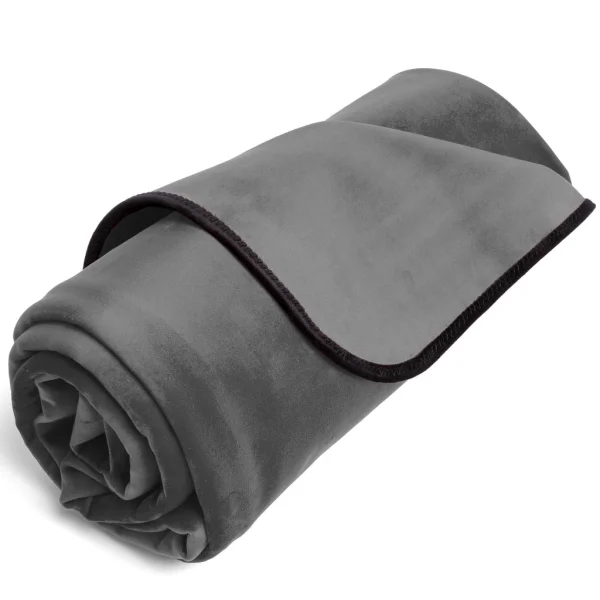 Fascinator Travel Throw Moisture-Proof Sensual Blanket - Microvelvet Black 53" x 36"
