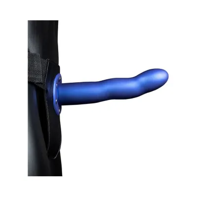 Ouch Curved Hollow Strap on 8 In Metallic Blue
