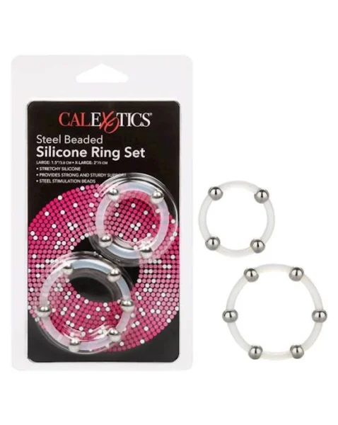 Steel Beaded Silicone C-ring - Set Of 2 - Clear