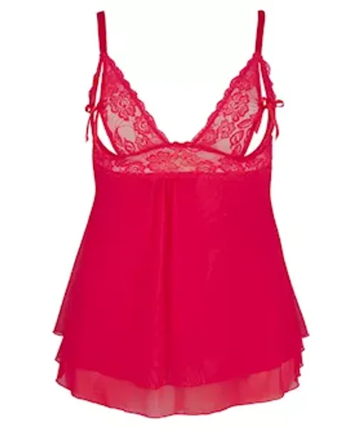 Babydoll With Slit Cups - Red - Xxxxl — image 4 of 5