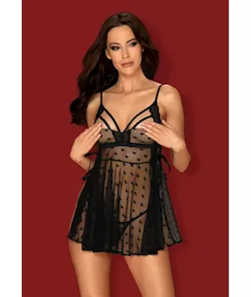 Obsessive Heartia - Babydoll  - Black - S/m — image 4 of 8