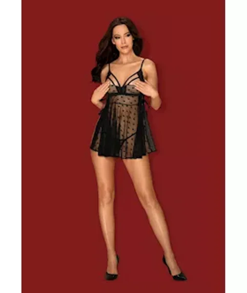 Obsessive Heartia - Babydoll  - Black - S/m — image 8 of 8