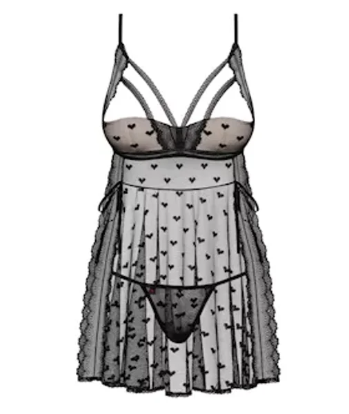 Obsessive Heartia - Babydoll  - Black - S/m — image 5 of 8