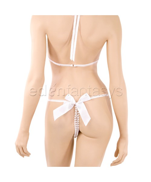 Pearl trim bra set