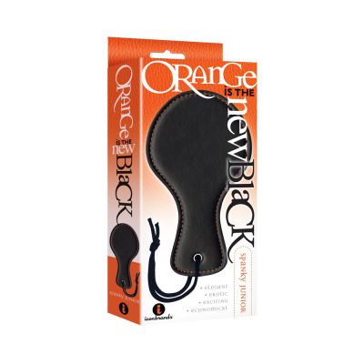 The 9 s Orange Is The New Black Spanky Junior Paddle Faux Leather Black With Furry Orange Lining
