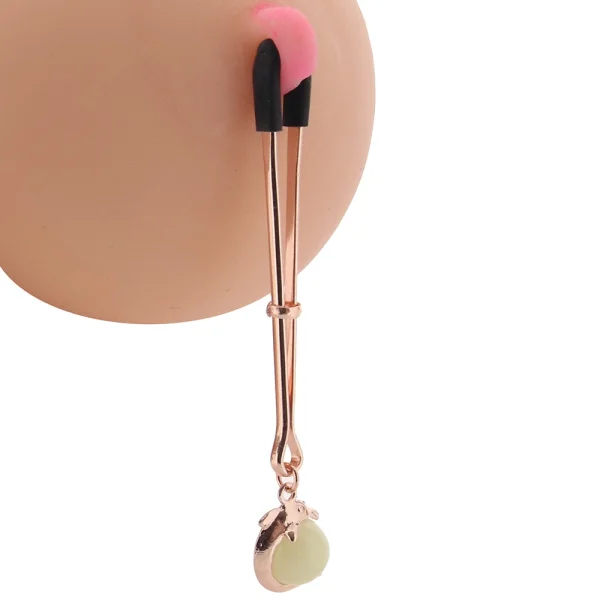 Bound Adjustable G1 Glow In The Dark Nipple Clamps by NS Novelties - Rose Gold