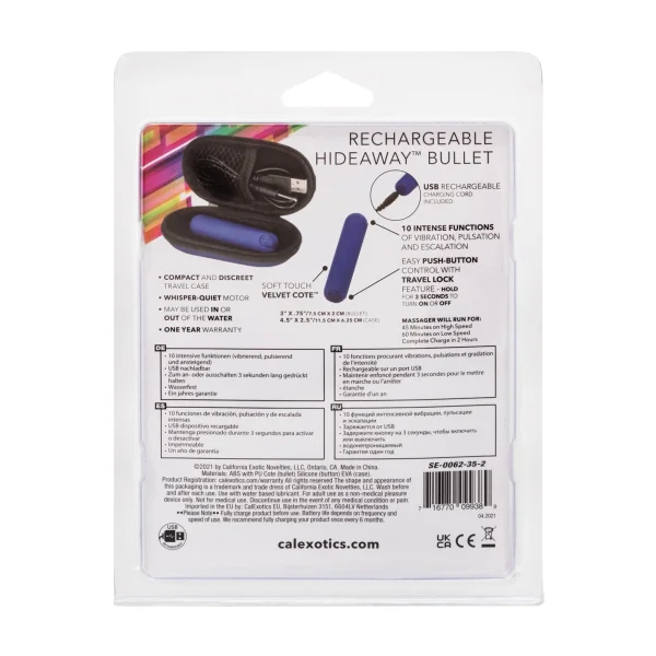 Rechargeable Hideaway Bullet  - Blue